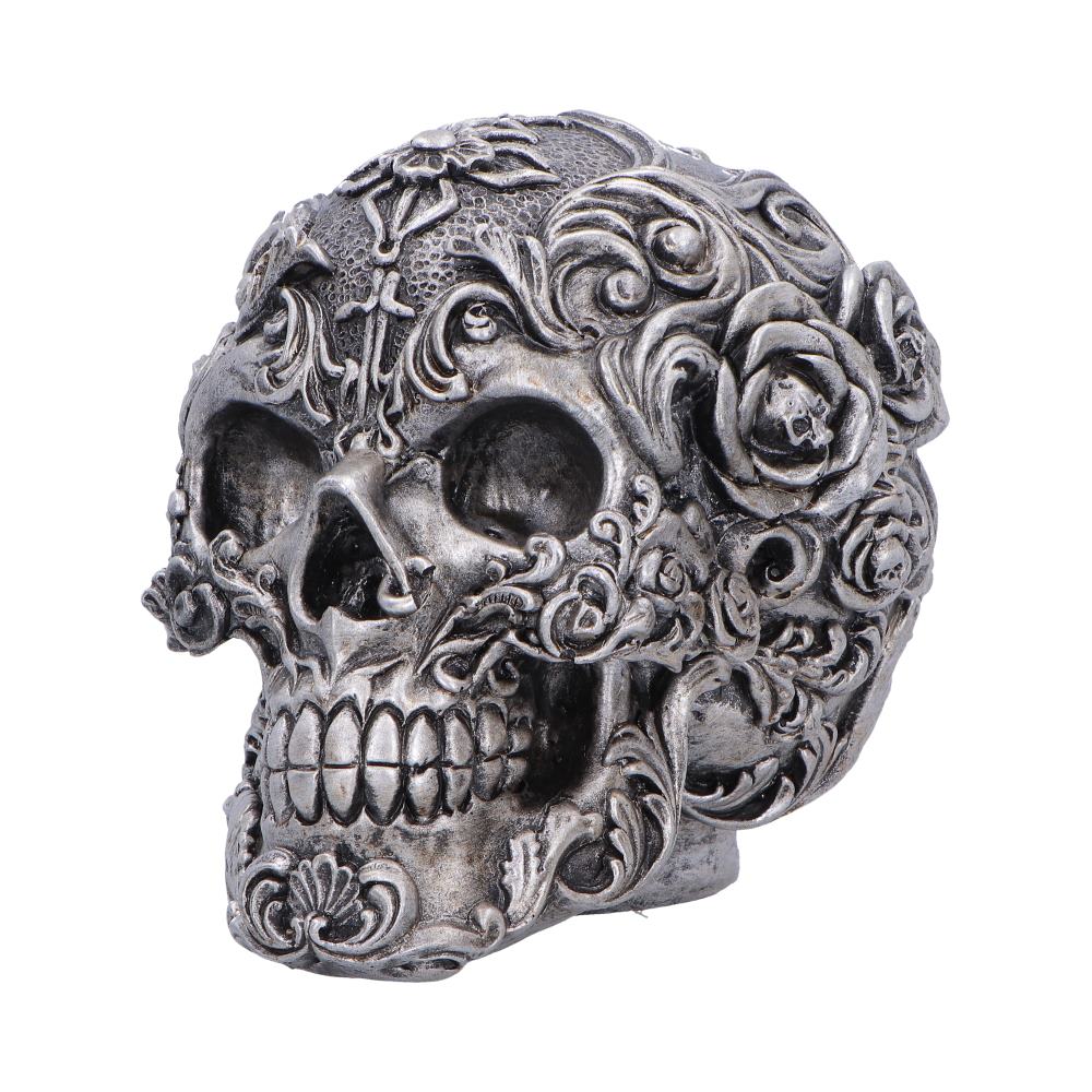 Gilded Memento Gothic Skull Figurine