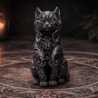 Hexbound Familiar Silver Cat Figurine