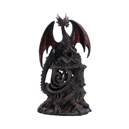 Midnight Warden Light-up Red and Black Dragon Figurine