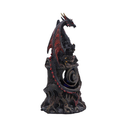 Midnight Warden Light-up Red and Black Dragon Figurine