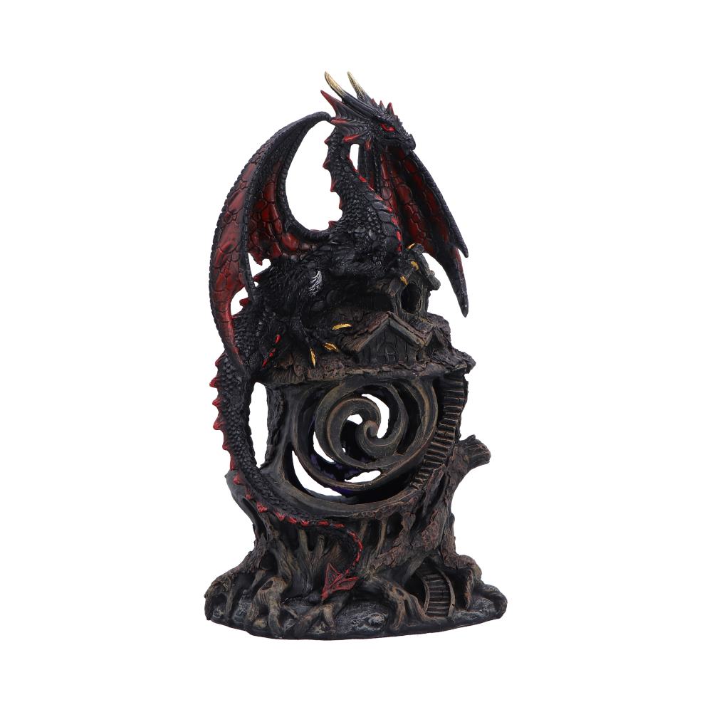 Midnight Warden Light-up Red and Black Dragon Figurine