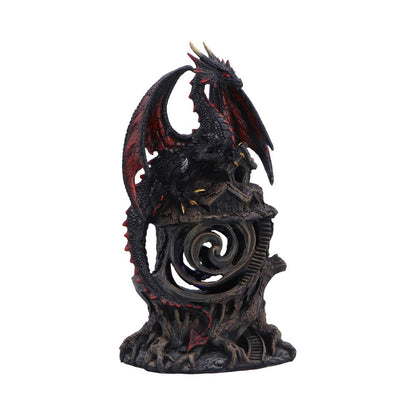 Midnight Warden Light-up Red and Black Dragon Figurine