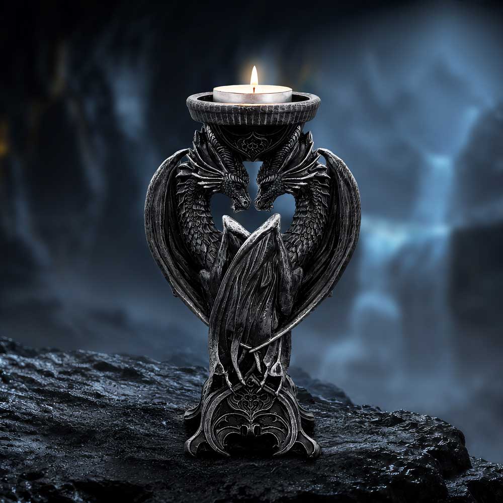 Dark Heart Dragon Candle Holder